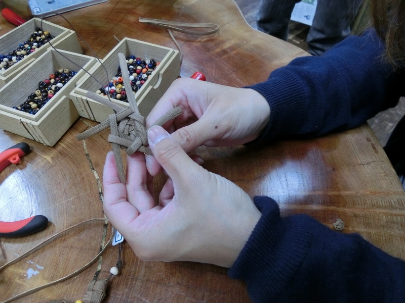 奥会津　三島町　編み組細工　体験